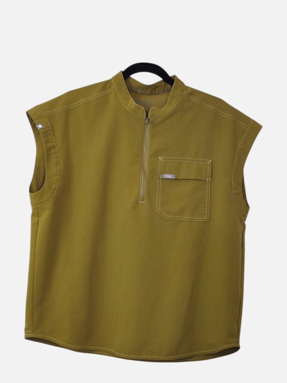Figs Martini Olive Slim Mary Cargo Scrub Top